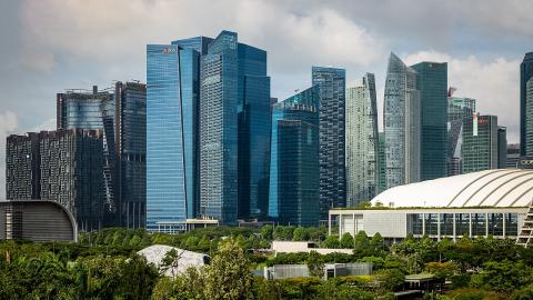 Сингапур. Вид на небоскрёбы делового центра